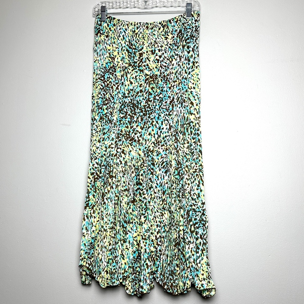 Vintage Savvy Vibrant Animal Print Patterned Maxi Skirt Size Small